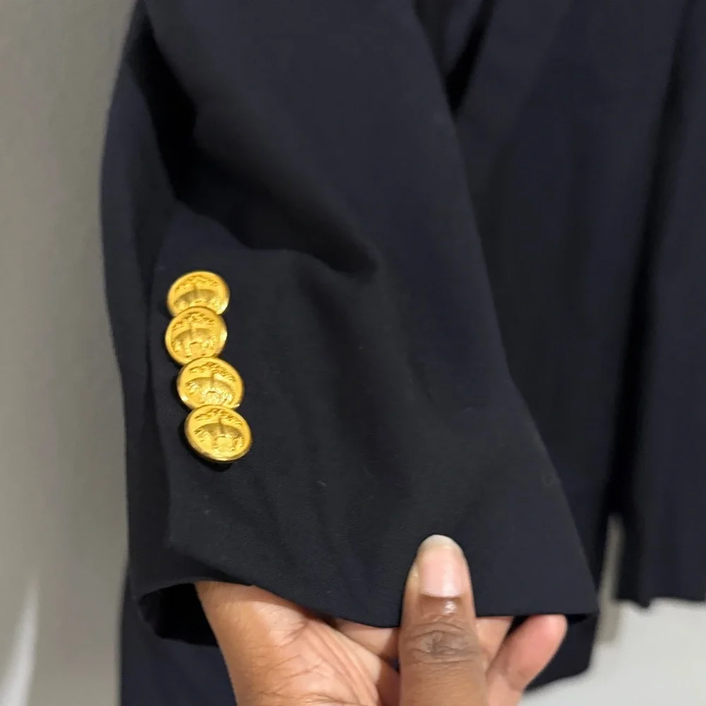 Loro Piana fabric x brooks brothers Black Blazer with Gold Buttons